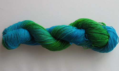 Superwash BFL/Nylon Sock 'Turquoise & Green' 100g