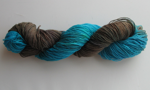 Superwash BFL/Nylon Sock 'Turquoise & Grey' 100g